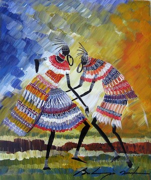 アフリカ人 Painting - 厚塗りの黒人ダンサーアフリカ人